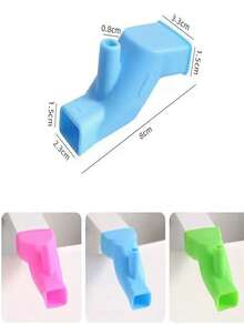 1pc/2pcs/3pcs Silicone Faucet Extender - Splash-Proof, Hose Adapter For Bathroom & Kitchen Sinks - Available In Blue, Green, Pink - Multicolor - View 11