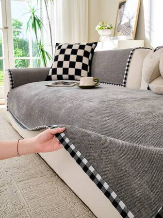 1 pieza Funda de cojín de estilo clásico, protector de sofá resistente a arañazos apto para mascotas, decoración del hogar lavable a máquina apta para sofá en forma de L y sofás de 1/2/3/4 plazas (se vende por separado), para todo el año