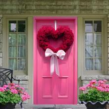 1 chiếc cờ trang trí cửa bằng polyester hình vòng hoa màu hồng chủ đề Ngày Valentine, thiết kế vòng hoa và trái tim, thích hợp cho Ngày Valentine, đám cưới, tiệc tùng, kỷ niệm, trang trí tiệc cưới, trang trí tường ngày lễ, trang trí nhà cửa và ngoài trời đa năng. - Nhiều màu - Xem 6