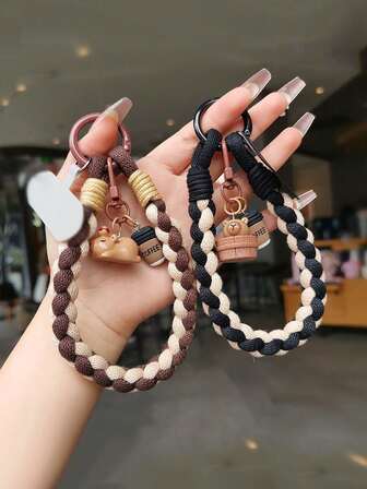 Handykordel Armband kurze Hängende Kette gewebtes Seil Schlüsselanhänger Tasche Anhänger Cartoon Anhänger, kurze Handykordel Accessoires Geschenke für Mutter, Familie, Freunde, Geburtstag, Feiertag Handyanhänger, Schlüsselanhänger, Taschenbaumler, Gurtband Schlüsselanhänger, Schlüsselanhänger Accessoires, Armband Schlüsselanhänger, bedrucktes Gurtband Schlüsselanhänger