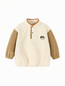 mini bala Toddler Kids Fleece Sweatshirt Warm Cozy Soft Pullover Winter 2025 - Camel - View 4
