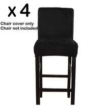 4pcs Thick Silver Fox Velvet Elastic Chair Covers, Full Wrap-Around One-Piece Dining Chair Protector Covers For Home Use - Multicolor - View 11