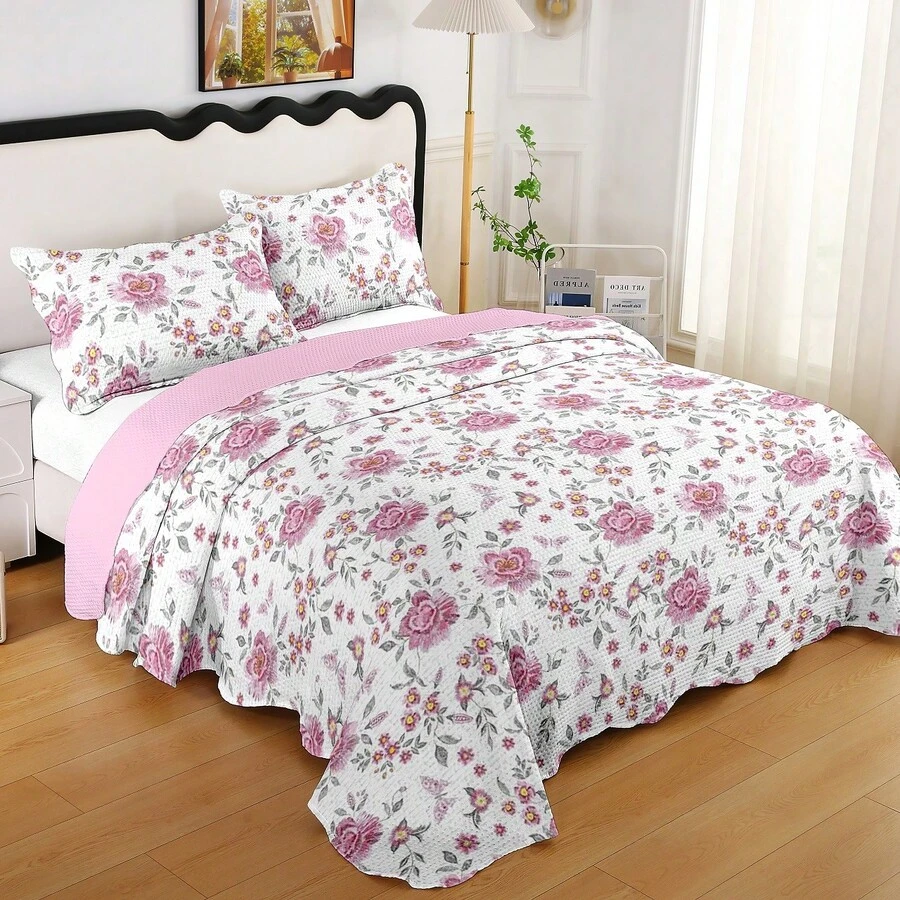 Double-Sided 3-Piece Printed Bedspread Set. - Imprimir 16 - Ver 1