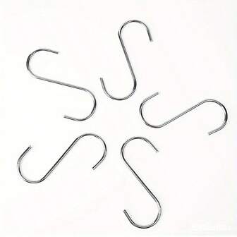 Cârlige în formă de S din oțel inoxidabil, cârlige multifuncționale pentru uz casnic, rezistente, pentru băi, bucătării, dulapuri, perdele și prosoape - organizator de depozitare și organizare rezistent la rugină