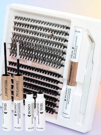 8-16mmホワイトクラスターつけまつげ、ボリューミー、ソフトで自然なカール、接着剤付きで簡単に装着できます