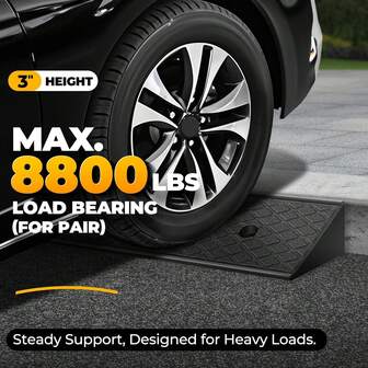 汽车/人行道坡道 - 便携式门槛坡道，适用于人行道、汽车、轮椅和宠物割草 - 是房主和行动不便人士的理想之选 - 户外使用 - 送给老年人和宠物主人的绝佳礼物