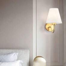 1-2pcs Vintage Wall Lamp, With Fabric Lampshade, Gold/Black Optional, RGB Dimmable Bulb With Remote Control, 10cm Base, Detachable, Suitable For Corridor, Bedroom, Living Room, Kitchen, Study, Cafe, Hotel And Commercial Decoration - Multicolor - View 4