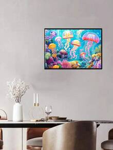 1pc DIY Diamond Painting - Landscape, Animal, Jellyfish, Home Decor, Full Drill, 40X30CM/50X40CM - Multicolor - View 2