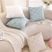 1pc Easter Decoration, Pink Ear, White Rabbit, Soft Fluffy Faux Wool Decor Farmhouse Style Throw Pillow Cover, Suitable For Sofa, Home Decor, Living Room, Bed, Holiday Decoration - Pink-eared White Rabbit - View 9