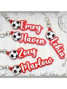 Customized Lobster Clasp Keychain | Acrylic Keychain Customized Football Keychain - Personalized Football Player Name Tag, Durable Crystal Keychain With Secure Metal Clasp - Great Gift For Valentine's Day, Birthday, And Game Day (Choose Name/Number/Team Color) - Perfect For Athletes And Fans - Style 28 - View 3