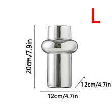 Europäische minimalistische kreative versilberte Keramikvase, geeignet für Zuhause, Wohnzimmer, Esszimmertisch Dekoration, Pflanzgefäß, Bürotisch, Tischdekor - Silber - Übersicht 8
