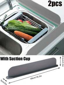 1pc Durable Silicone Suction Cup Splash Guard, Kitchen Sink Splash Protector With Suction Cup, Water Barrier To Prevent Spills, Protects Countertop From Water Stains, Suitable For Kitchen And Lab Sinks, Basins And Bowls, Great For Home And Professional Use