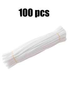 51/100/200/400根彩色雪尼尔绒条超值装，60色柔软蓬松的管道清洁刷，适用于DIY手工、插花和学校项目，30厘米优质金属丝，适用于美术课、装饰和礼品包装