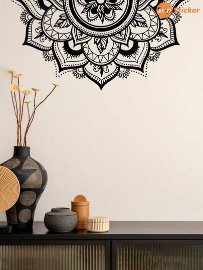 曼陀罗风格自粘墙贴，防水可移除墙贴，适用于穆斯林、派对、家居装饰