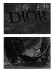 Christian Dior Bolso de malla para mujer, bolso de hombro gris oscuro transparente, bolso de compras con diseño de cuadros y calado, bolso de lujo de moda