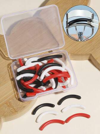 30Pcs Eyelash Curler Refill Pads - Silicone Rubber Universal Eye Lash Curler Replacement With Clear Storage Box
