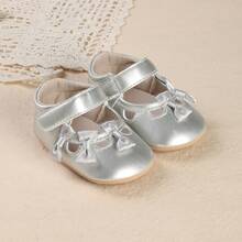 1 Pair Cute Princess Soft Bottom Prewalker Shoes For Infant Girls 0-1 Years Old, Suitable For Spring And Autumn - Silver - View 7