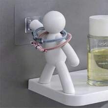 1 cái kệ nhựa dán tự dính, thiết kế họa tiết mặt người, không cần khoan, giao hàng nhanh, quà Giáng sinh 2025, thích hợp cho nhà bếp và phòng tắm. - Nhiều màu - Xem 10