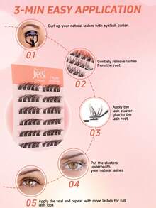 60pcs C-Curl Fluffy & Dense DIY False Eyelash Clusters, Natural Curled Cat Eye Lash Clusters, 10-13mm Lash Clusters, False Eyelash Clusters - C - View 5