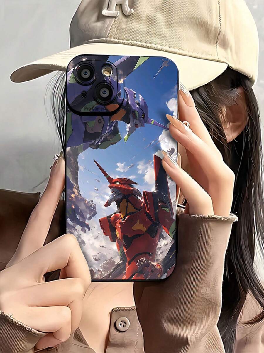 Funda para móvil Neon Mecha Battle compatible con teléfonos , 17, 16 Pro Max, 15 Pro Max, 13 y 12. Diseñada con llamativos diseños de mechas para fans del anime y la ciencia ficción. Fabricada en TPU para una protección resistente a golpes y caídas. Un regalo perfecto para familiares, amigos, seres queridos, parejas y Navidad. - Negro - Ver 1