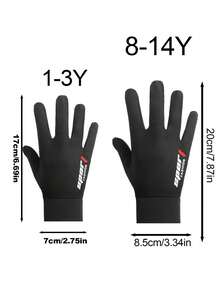 1 Pair Summer/Autumn Breathable Mesh Gloves - Smooth Elastic, Thickened Design, Unisex For Kids & Adults, Five-Finger, Ribbed Cuffs, Perforated Grip, Suitable For Skiing, Cycling And Outdoor Sports (Mixed Colors), Fashionable Youth Accessories, Children Sports Gloves - Multicolor - View 10