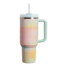 Compatible With Stanley 40 Oz H2.0 Tumbler With Handle, Double Walled Vacuum Insulated Stainless Steel Water Bottle Premium Summer Drinkware Portable Handy Flask Travel Mug Iced Coffee Cup For Outdoor Camping, Hiking, Driving, Travel, Perfect Gift Idea - Hồng - Xem 5