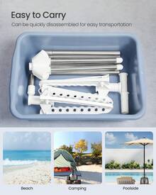 Clothes Airer, Clothes Drying Rack With 6 Rotatable Arms For Hangers, 4-Leg Indoor Folding Laundry Rack, Stainless Steel, For Clothes And Socks, 191 Cm High, White And Silver - Blanco y Plata - Ver 4