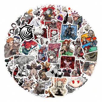 60 st GACHIAKUTA-klistermärken, självhäftande, återanvändbara, asymmetriska former, lämpliga för klippböcker, bärbara datorer, bilar, vattenflaskor, telefoner - blandade färger, kompatibla med plastytor, perfekt present