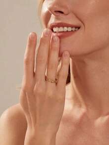 1枚优雅复古花朵设计戒指，适合周年纪念日、情人节礼物、日常佩戴、母亲节礼物（不含礼盒） - 心 - 查看 4