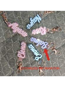 Personalized Glitter Keychain - Elegant Font/Minimalist Letter, Shiny Acrylic Pendant With Ring, Birthday/Anniversary Gift, Suitable For Women, Durable Daily Carry Key Ring, Fits Bags, Backpacks, Home Decor - Customizable Text, Backpack Accessory, Fashion Accessory, Sturdy Ring, Women Accessory