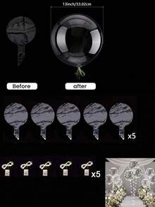 10 piezas de globos LED con olas flotantes, adecuados para decoración de bodas, decoración de fiestas de cumpleaños, decoración de banquetes y decoración del dormitorio del hogar, sin batería requerida, accesorios para globos, globos de cumpleaños - Blanco - Ver 14