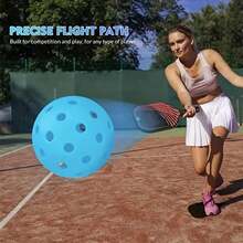 6pcs Pickleball Set, Indoor & Outdoor Golf Hollow Balls, High Elastic PE Floating Hollow Balls, Hard PE Plastic Floor Curling Balls, Sports Racket Game