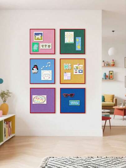 قطعة واحدة لوحة ذاكرة ملونة من الشعر الاصطناعي بمقاس 30*30 سم لعرض الصور والملاحظات، ديكور جداري متعدد الوظائف بدون حاجة للحفر، مناسب للمنزل والمدرسة والمكتب، لوحة ذاكرة للصور، لوازم مدرسية، عودة إلى المدرسة، عيد الميلاد، عيد الحب، رأس السنة، عيد الميلاد، الذكرى السنوية، ديكور رومانسي