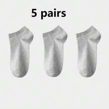 5 Pairs Men's Odor-Resistant Moisture-Wicking Thin Ankle Socks, Spring/Summer - Multicolor - View 10