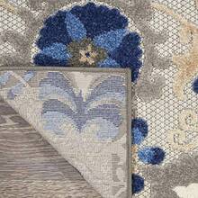 Nourison Aloha - Alfombra de área para Interiores y Exteriores Natural/Azul de 2 x 6 pies fácil Limpieza no se desprende recámara Sala de Estar Comedor Patio terraza Patio 2 x 6 - Azul natural - Ver 5