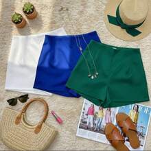 GIRLS' STYLE Kit Of 3 Tailored Social Shorts New Fashion 2025 - 皇家藍綠白 - 查看 1