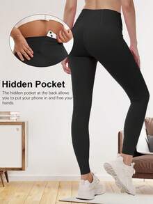 3pcs/Set Women's High Waist Yoga Sports Leggings, Outdoor Fitness Running Tight Pants With 3 Phone Pockets, Breathable & Stretchy, Summer - Multicolor - View 7