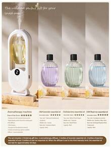 1 pieza Difusor de aroma automático y difusor de aceites esenciales, ambientador eléctrico para el hogar, montado en la pared/sobre la mesa, con luz nocturna de color, 5 modos de funcionamiento, adecuado para dormitorio, oficina, habitación de mascotas, decoración del hogar, eliminación de olores en el baño, gran regalo para mujeres. 6 aceites esenciales con fragancias disponibles (p. ej. lavanda, jazmín, Shangri-La, lirio, gardenia, etc.) - Blanco - Ver 17