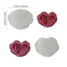 1pc,Love Rose Silicone Mold, Diy Flower Scented Handmade Soap With Resin Plaster Candle Silicone Mold