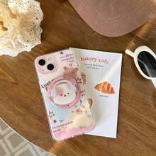 Magnetic Case With Three Cats And Dogs Drawing, Small Dog Magnetic Stand For IPhone 11 12 13 14 15 16 Pro Max - 1 cái - Xem 1