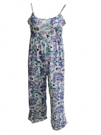 1pc Printed Casual Stylish Versatile Jumpsuit For Women