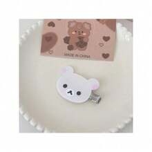 2PCS Cute And Easy Bear Hair Clip With No Trace For Girls, Side Duck Billed Clip, Sweet College Style Student Hairpin Clip, Ins Hair Clip - 兩種米色 - 查看 7