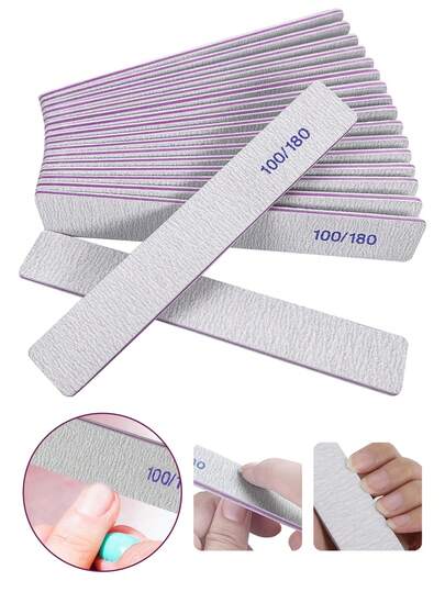 100/180 Grit nagelfil, sandpapper, professionell manikyr och pedikyr, skönhetsverktyg, 5/10/20-delars nagelfilset, lämplig för hem och salong, nagelvårdsverktyg, nageltillbehör, sminkverktyg