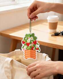 Car Air Freshener - 3D Flower Basket Strawberry Scent Car Accessories Cute Automotive Interior Hanging Fragrance Decor Gifts - 草莓 - 查看 4