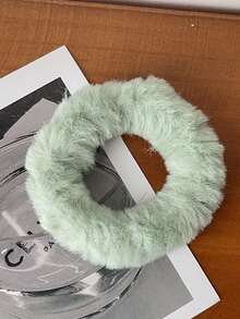 مجموعة من 2 قطعة، ألوان عشوائية، أربطة شعر مطاطية وأربطة شعر من الفرو الناعم بتصميم جديد - أربطة شعر كبيرة من الفرو الناعم، أربطة مطاطية للذيل، إكسسوارات شعر من الفرو الناعم المريحة، أربطة مطاطية للشعر