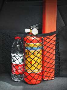 1个汽车后备箱网袋，汽车储物网，汽车储物袋，立体设计，储物袋，魔术贴固定，汽车储物网袋，防拉扯