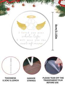 1pc "I Loved You Your Whole Life" Dog Paw Print Angel Wing Halo Acrylic Pendant Decor, Pet Memorial Ornament, Tree Ornament, Gift For Loss Of Cat Dog, Home Decor,Home Decor ,Room Decor,Wall Decor Christmas Decorations Christmas