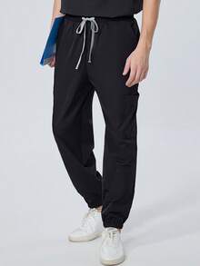 cimmuovere 男士医用工作裤，舒适百搭，纯色简约多口袋设计，适用于工作、牙科、医疗保健、宠物医院、实验室等场所，亦可作为男士制服或医用制服穿着。