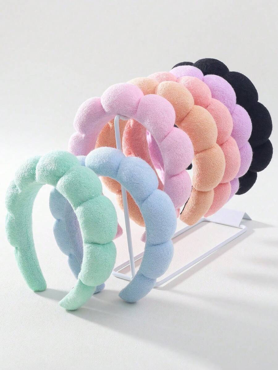 2 Stücke Mädchen Spa Stirnbänder zum Gesichtwaschen oder Gesichtsbehandlung, Mode Hautpflege Stirnbänder, Frottee Stirnband Kombi-Pack - Voluminöse Make-up Stirnbänder zum Gesichtwaschen, Masken und für den täglichen Gebrauch