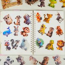 56 ملصق شفاف صغير على شكل حيوانات أليفة كرتونية، مثالي للألعاب والقرطاسية والدفاتر وزجاجات المياه وديكورات الأعياد والمكافآت في الفصل والمستلزمات المدرسية وهدايا بداية العام الدراسي